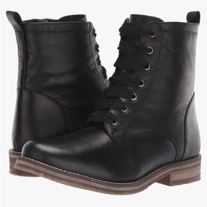 Crevo Side Zip Lace Up Ankle Boot Black EUC 9.5